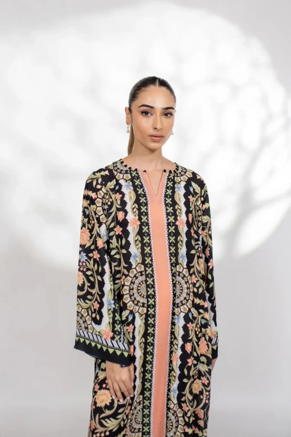 WhatsApp Image 2025-06-26 at 15.50.14_5e3a7b9f Luxury Black Floral Embroidered Kaftan with Peach Center Panel and Green Hem Detail